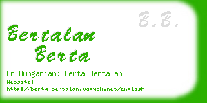 bertalan berta business card